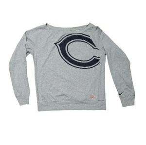 Nike Chicago Bears Off The Shoulder Woman's Long Sleeve  Shirt Gray Size Large